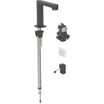Grifo electrónico para lavabo Geberit Brenta, montaje de encimera, servicio de red, para caja funcional empotrada: Negro mate / Con revestimiento de limpieza fácil, Mezclador=Con mezclador